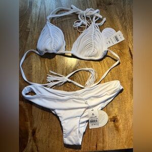 PQ Water Lily White Swim Set Women's Size Medium, for Bride NWT